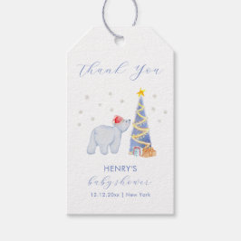 Etiqueta Para Presente Whimsical Winter Santa Polar Bear Baby Shower 