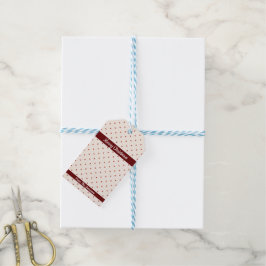 Etiqueta Para Presente White e Red Pattern Dot Feliz Natal
