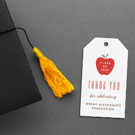 Etiqueta Para Presente White Red Apple Graduation Party Favor Gift Tag