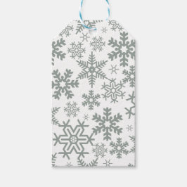 ETIQUETA PARA PRESENTE WHITE WITH BLUE WINTER SNOWFLAKES