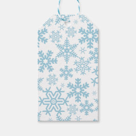 ETIQUETA PARA PRESENTE WHITE WITH BLUE WINTER SNOWFLAKES