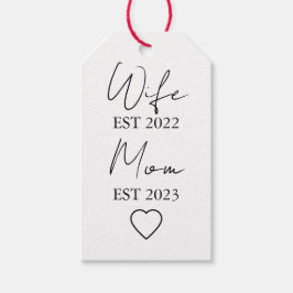 Etiqueta Para Presente Wife & Mom Est. – Minimalist Valentine Gift