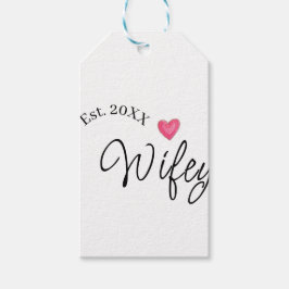 Etiqueta Para Presente Wifey red heart est. Year future wife valentine's