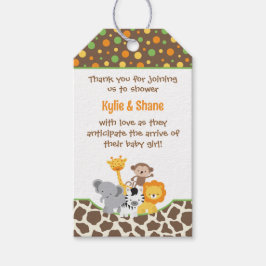 Etiqueta Para Presente Wild Jungle Animals Baby Shower Favor Gift Tag