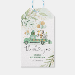 Etiqueta Para Presente Wild One Birthday Greenery Dourado Party Parade