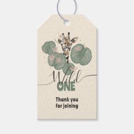 Etiqueta Para Presente Wild One Cute Safari Giraffe Animal Birthday Party