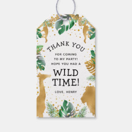 Etiqueta Para Presente Wild One Safari primeiro aniversario Verde Branco 