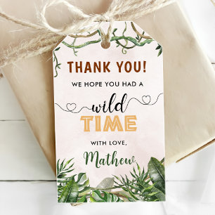 Etiqueta Para Presente Wild One Tropical Safari Primeiro Aniversário