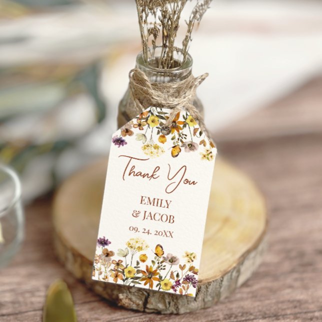 Etiqueta Para Presente Wildflower Boho Wedding (Criador carregado)
