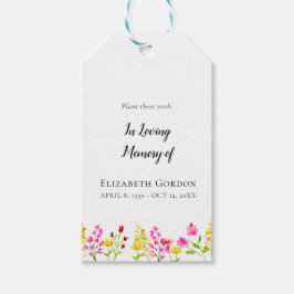 Etiqueta Para Presente Wildflower Memorial Seed Packets Funeral Favor