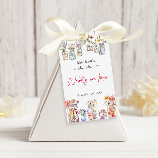 Etiqueta Para Presente Wildly In Love Wildflower Watercolor Bridal Shower