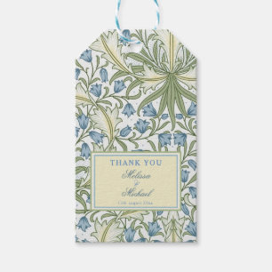 Etiqueta Para Presente William Morris, Blue Bellflower Casamento Obrigado