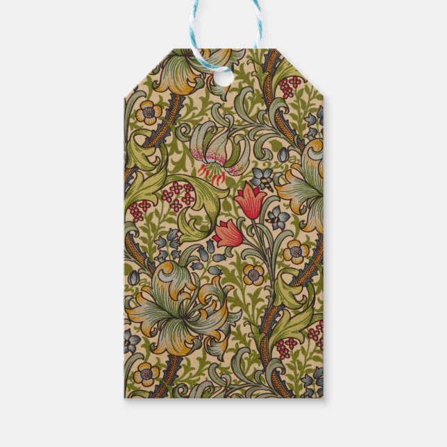 Etiqueta Para Presente William Morris Ouro Lily Antique (Frente)