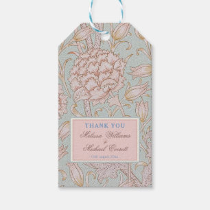 Etiqueta Para Presente William Morris, Pink Wild Tulips Casamento Obrigad