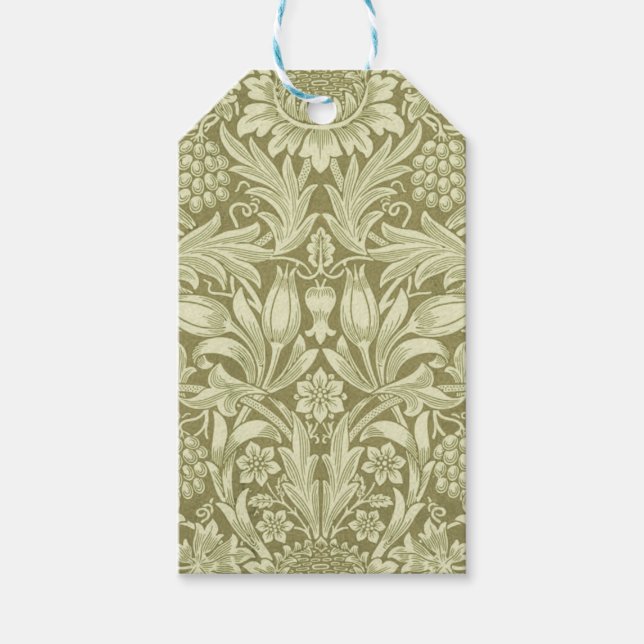 Etiqueta Para Presente William Morris Sunflower Green Flower (Frente)