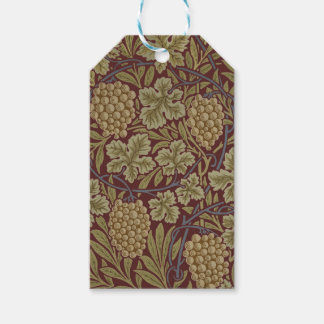 Etiqueta Para Presente William Morris Vine Grape Red Green Art
