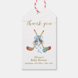 Etiqueta Para Presente Winter All Star Bow Floral Hockey Baby Shower 