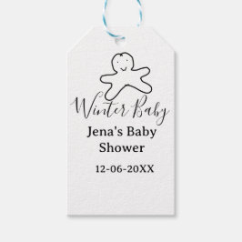 Etiqueta Para Presente Winter baby shower cookie black scribble hand-draw
