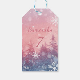 Etiqueta Para Presente Winter Fairy Tale Gift Tags, Enchanted Snowscape