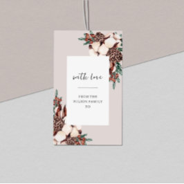 Etiqueta Para Presente Winter Greenery Simple Holiday
