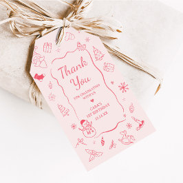Etiqueta Para Presente Winter Onederland Birthday Party Favor Tags