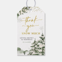 Etiqueta Para Presente Winter Onederland Forest Primeiro Aniversário Obri