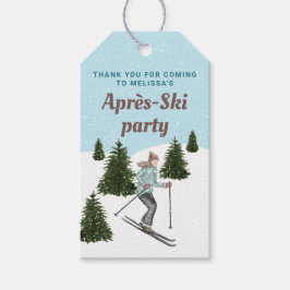 Etiqueta Para Presente Winter Skiing Girl Après-Ski Birthday Thank You