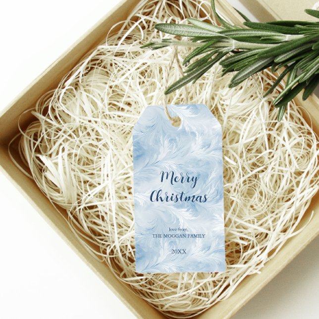 Etiqueta Para Presente Winter Wonderland Blue Frosty (Criador carregado)