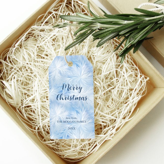 Etiqueta Para Presente Winter Wonderland Blue Frosty (Criador carregado)