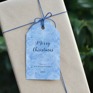 Etiqueta Para Presente Winter Wonderland Blue Frosty
