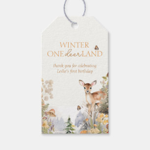 Etiqueta Para Presente Winter Wonderland Deer First Birday