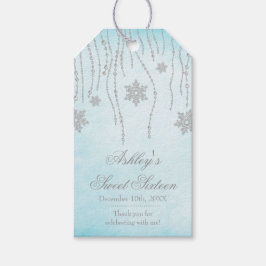 Etiqueta Para Presente Winter Wonderland Diamond Snowflakes Sweet 16