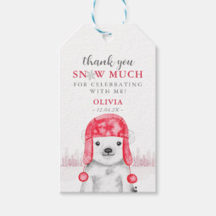 Etiqueta Para Presente Winter Wonderland Polar Bea Girl Favor obrigados G