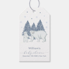 Etiqueta Para Presente Winter Woodland Forest Polar Bear Baby Shower 