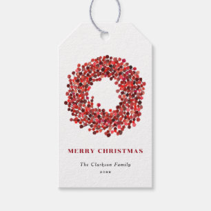 Etiqueta Para Presente Winterberry Winterberry Wreath Pintado Feliz Natal