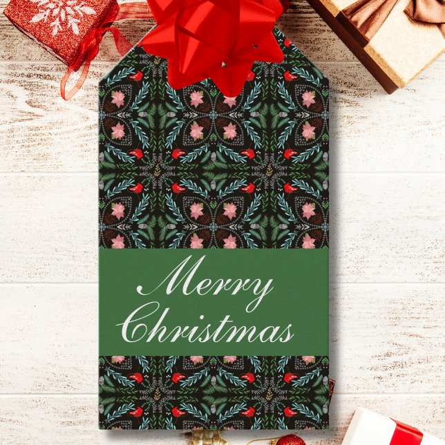 Etiqueta Para Presente Winters Snowflakes, Poinsettias, Cardinhos (Criador carregado)