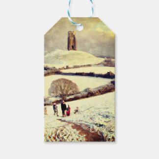 Etiqueta Para Presente Wintry Glastonbury Tor