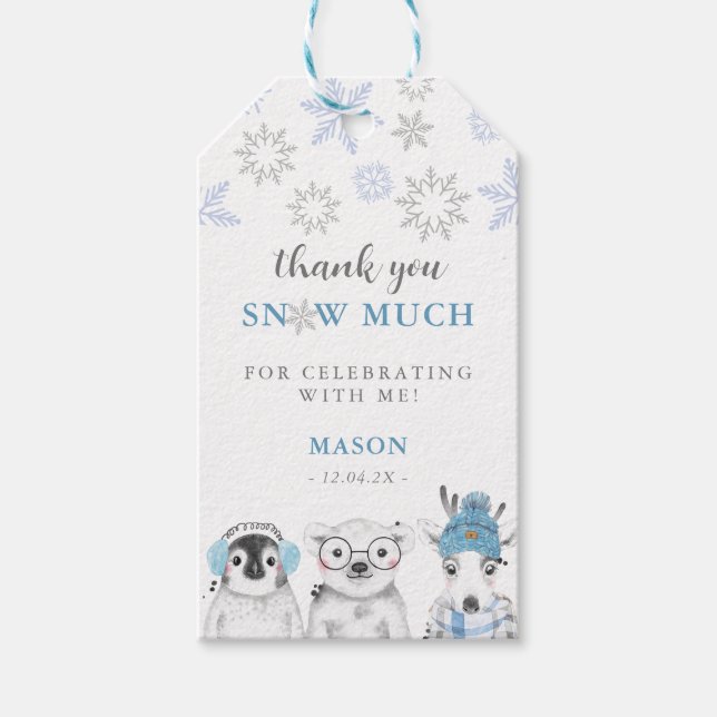 Etiqueta Para Presente Wonderland Animal Boy Favor obrigados Presente (Frente)