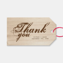 Etiqueta Para Presente Wooden Obrigado