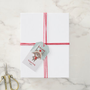 Etiqueta Para Presente Woodland Bear Christmas