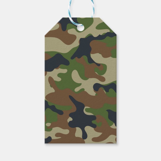 Etiqueta Para Presente Woodland Camo (Frente)