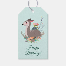 Etiqueta Para Presente Woodland Deer Birthday Personalizado
