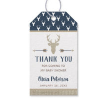 Woodland Deer Obrigado Tag, Antlers, Chá de fralda