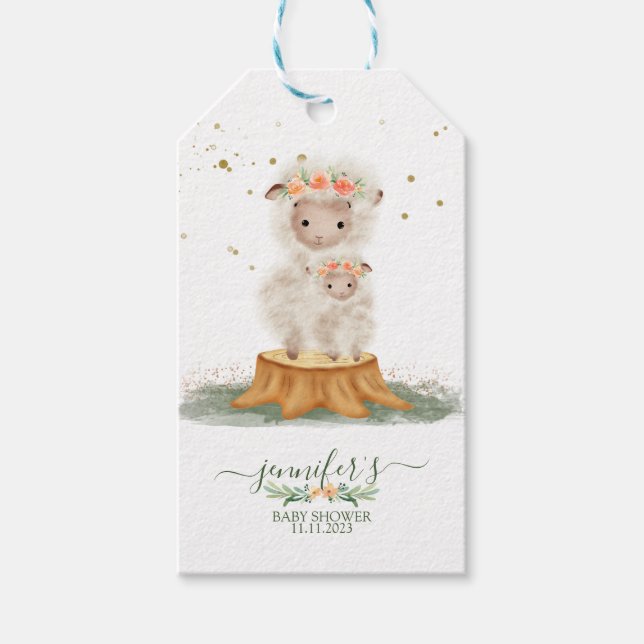 Etiqueta Para Presente Woodland Fluff Sheep (Frente)