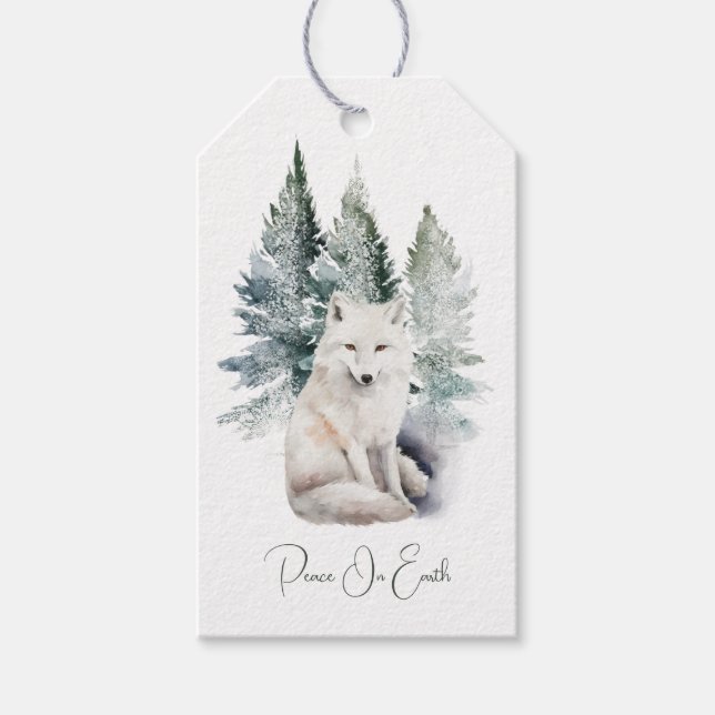 Etiqueta Para Presente Woodland Fox Christmas (Frente)