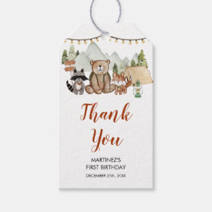 Etiqueta Para Presente Woodland Um Feliz Camper Primeiro Aniversário Obri