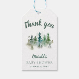 Etiqueta Para Presente Woodland Watercolor Baby Shower