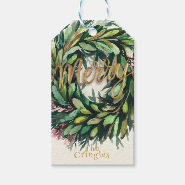 Etiqueta Para Presente Wreath (Frente)