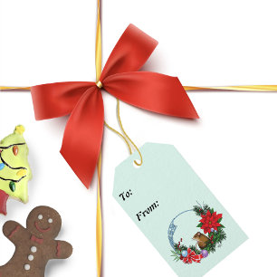 Etiqueta Para Presente Wreath do rato de Natal