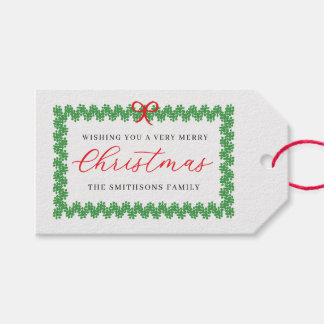 Etiqueta Para Presente Wreath Framed Holiday